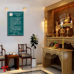 Tranh thư pháp hình phật 14 điều dạy của phật